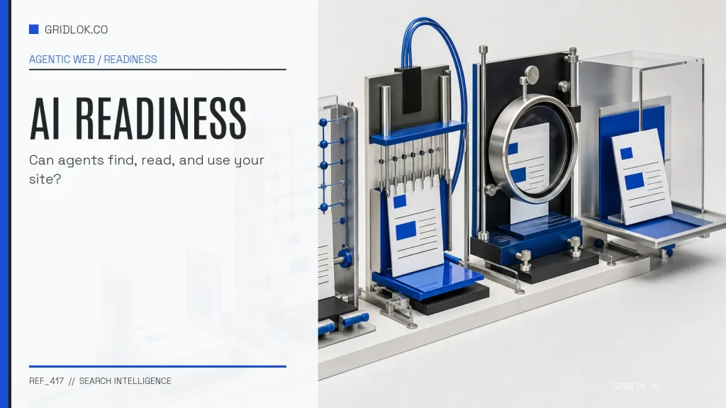 AI readiness inspection line testing web pages across access, data, content, and action layers